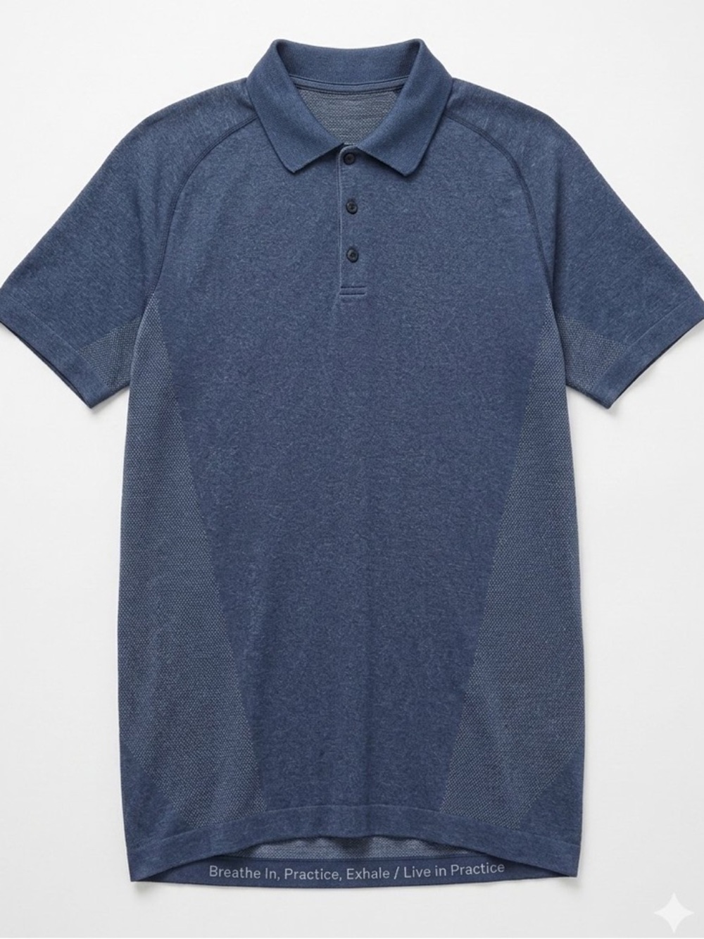 Lululemon Men’s Metal Vent Tech Polo Shirt Blue Athletic Slim Fit Golf Outddoors
